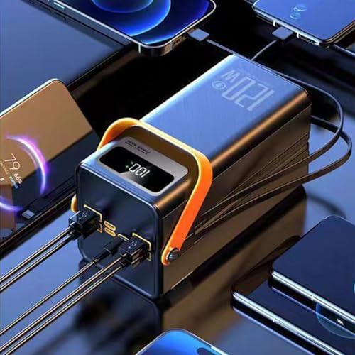 Chargeur Solaire Portable Batterie Externe 50000mAh, Noir, 4 Sorties LED