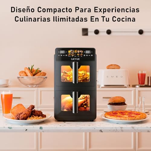 Air fryer 10L avec double compartiment et puissance exceptionnelle pour une cuisson saine