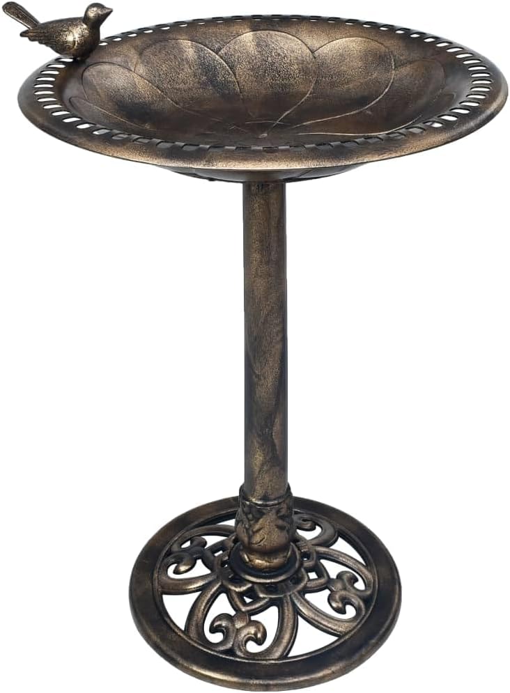Bain d'Oiseaux Extérieur - Résistant aux Intempéries - Design Bronze