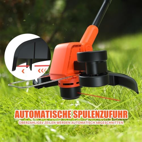 Coupe Bordure sans Fil 20V, Debroussailleuse Electrique 2-en-1 avec Tête Rotative 90°