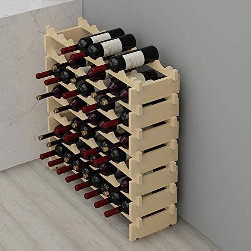 Casier à Vin en Bois Range Bouteille Vin, 6 Étagères, Naturel