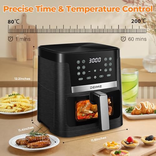 Friteuse à air de haute capacité avec arrêt automatique et puissance de 1700 Watts