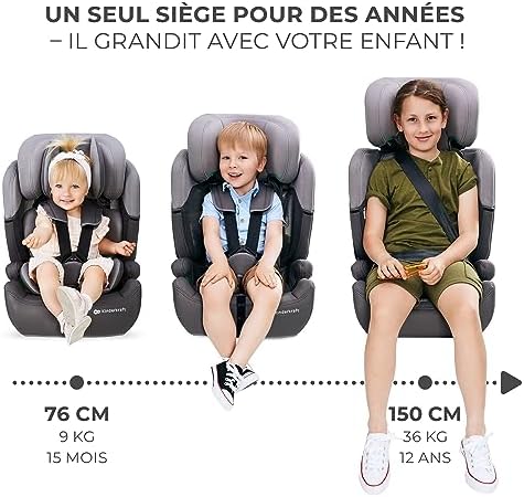 Kinderkraft Siège Auto i-Size COMFORT UP, Groupe 1/2/3, 9-36 kg, Vert