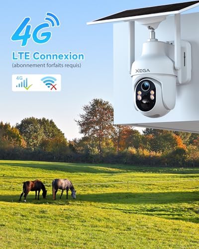Caméra Solaire 4G Extérieure, Vision Nocturne Colorée 3MP, Étanche IP66