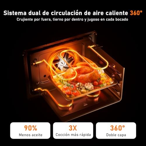 Air fryer 10L avec double compartiment et puissance exceptionnelle pour une cuisson saine
