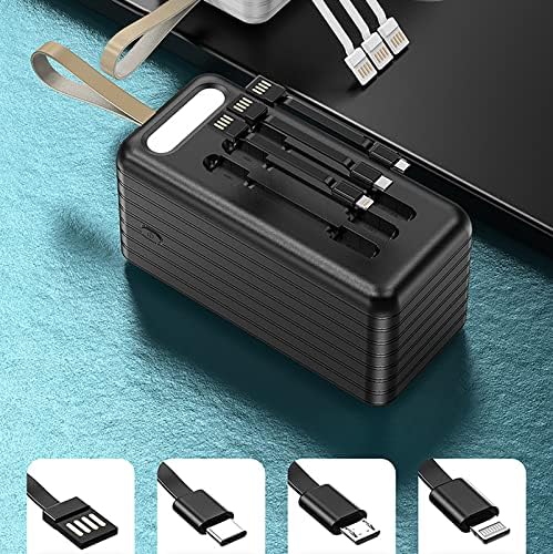 Chargeur Portable Batterie Externe 50000mAh, 4 USB, Noir