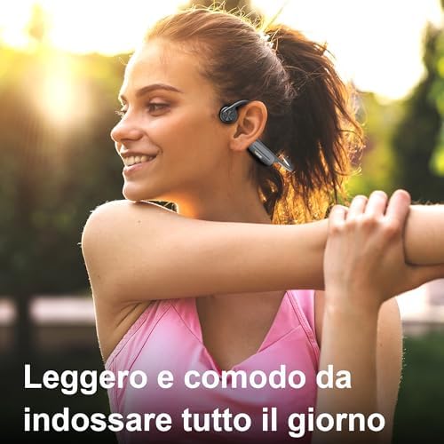 Écouteurs Bluetooth 5.3 à Conduction Osseuse, Casque Sport Étanche IP68, Noir