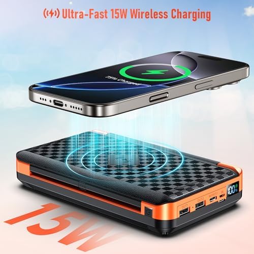 Batterie Externe Solaire 63200mAh avec Charge Rapide USB-C et Sans Fil