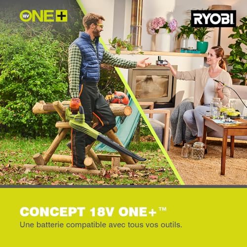 RYOBI Souffleur de Feuilles 18V One+ OBL1820S, Léger et Compact, 245 km/h