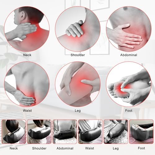 Masseur Cervical Shiatsu 3D avec 16 Nœuds et Vitesse Réglable