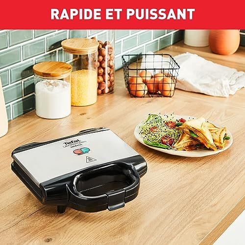 Tefal Appareil à Croque-Monsieur SM155212, Rapide et Puissant, Revêtement Antiadhésif, Rangement Facile
