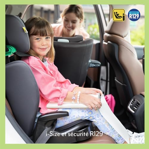 GRACO Siège Auto Isofix Junior Maxi I-Size R129, Rehausseur à Dossier Haut, Noir
