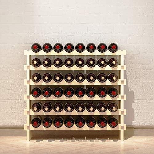 Casier à Vin en Bois Range Bouteille Vin, 6 Étagères, Naturel