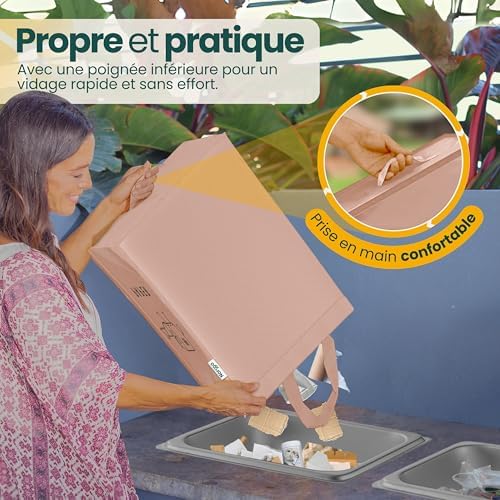 Norggo Poubelle Tri Sélectif 3 Bacs 40L, Sac Tri Sélectif Plastique, Papier et Verre