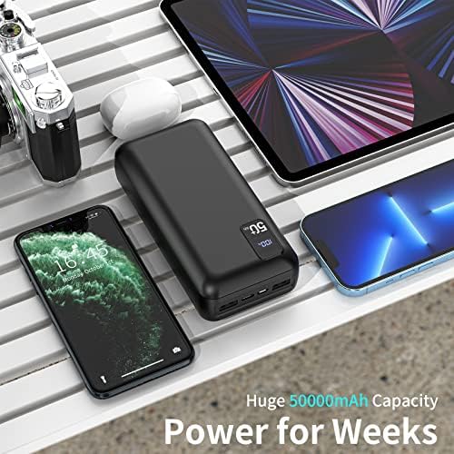 Chargeur Portable Rapide 50000mAh Batterie Externe avec 3 Sorties USB-C