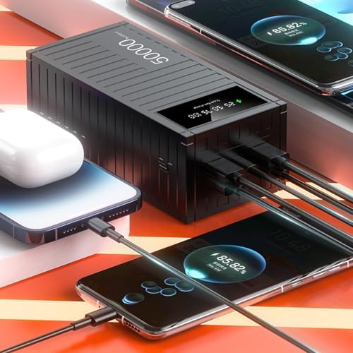 Banque de Charge Portable 66W, Batterie Externe 50000mAh avec Affichage LED