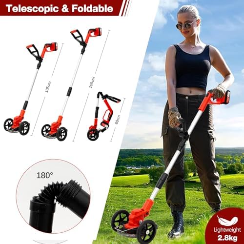 Débroussailleuse Électrique sans Fil Pliable, 3 Lames en 1, 2 Batteries 4000mAh