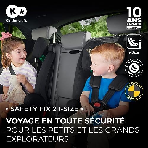 Kinderkraft Siège Auto Isofix SAFETY-FIX2 I-SIZE, 76-150 cm, Gris