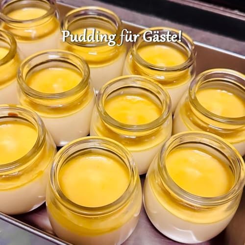 Pots à Dessert Étanches Petit pot en verre, 200ml, Lot de 12