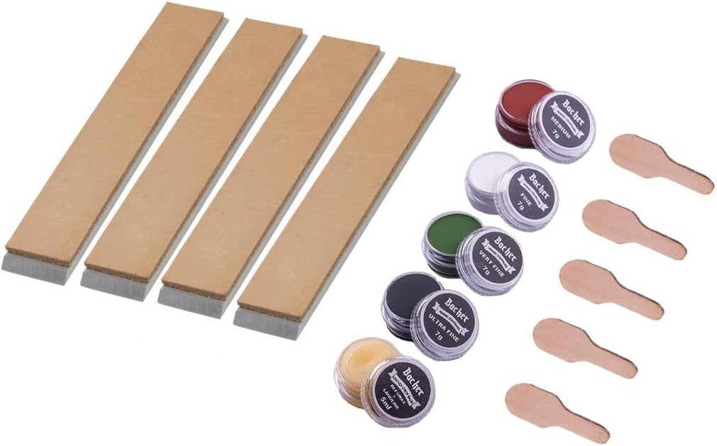 Kit de Strop en Cuir - Fabriqué à la Main - Inclus Composés de Polissage