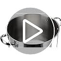 Baumalu Marmite Traiteur, Acier Inoxydable, Ø32cm, 19L, Couvercle Verre, Induction