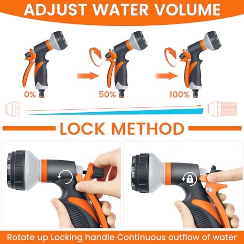 Tuyau d'Arrosage Extensible 7.5m avec 8 Modes Pistolet, Vert