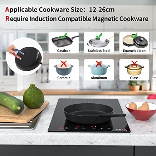 Plaque Induction 2 Feux, Double Plaque de Cuisson Électrique 3400W, Verre Céramique