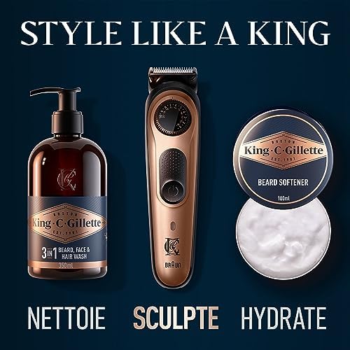 King C. Gillette Tondeuse à Barbe Électrique PRO, Molette de Précision, 40 Réglages, 80 min Autonomie