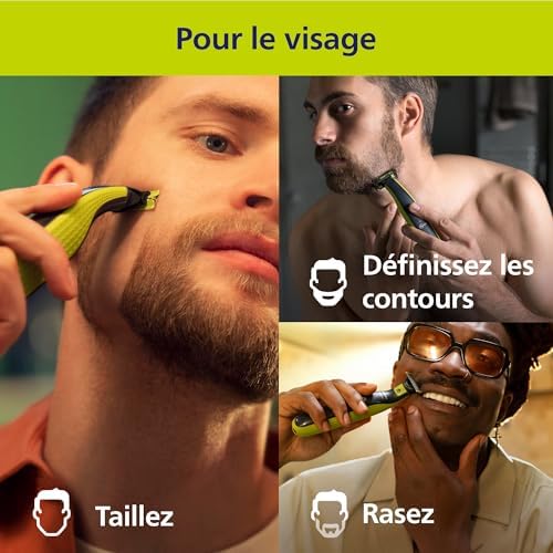 Philips Rasoir Électrique Homme OneBlade 360, QP2724/31, 2 Lames 360, 3 Peignes à Barbe