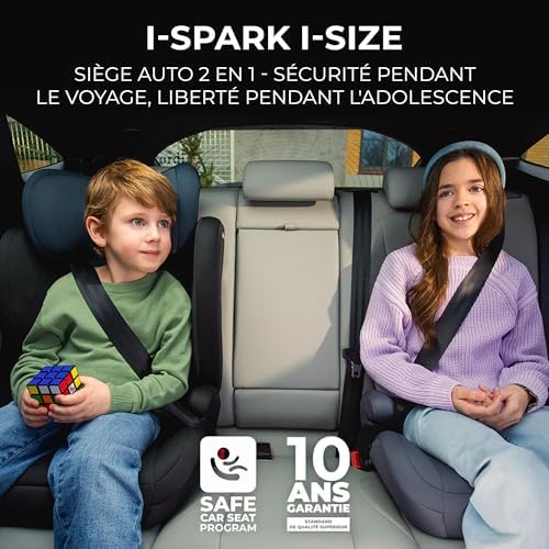 Kinderkraft Siège Auto i-Size I-SPARK, Groupe 2/3, 100-150 cm, Noir