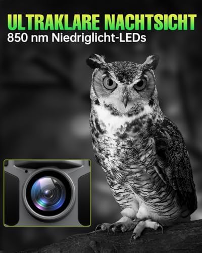 Caméra Solaire 4K 64MP pour Chasse, Vision Nocturne, Batterie 5000mAh
