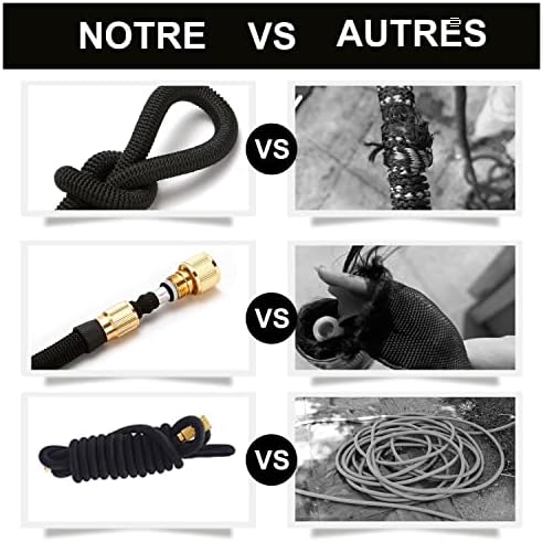 Tuyau d'Arrosage Extensible 15m, Flexible et Léger, Noir