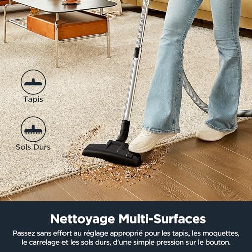 EUREKA Aspirateur Traîneau WhirlWind, 700W, Cyclonique, 1.5L, Bleu