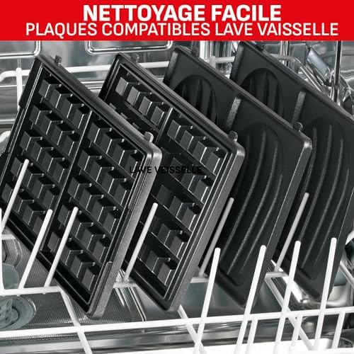 Tefal Appareil à Croque Monsieur SW853D12, 2 Plaques Incluses, Nettoyage Facile