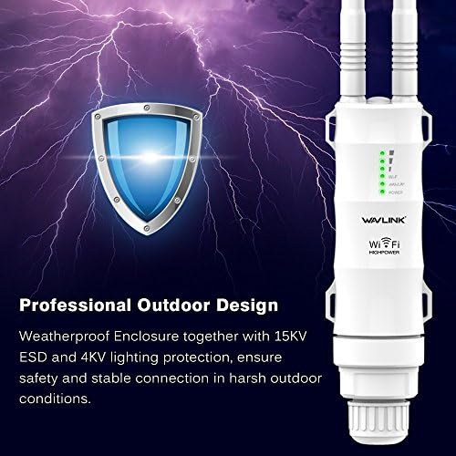 WAVLINK Répéteur WiFi Extérieur Puissant N300, Antenne Longue Portée, PoE