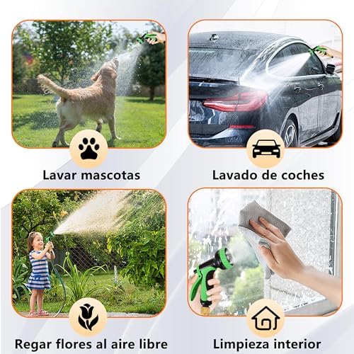Tuyau d'Arrosage Extensible 75FT, Tuyau Arrosage Extensible avec 10 Modes de Pulvérisation, Vert