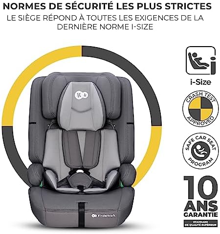 Kinderkraft Siège Auto Isofix SAFETY-FIX2 I-SIZE, 76-150 cm, Gris