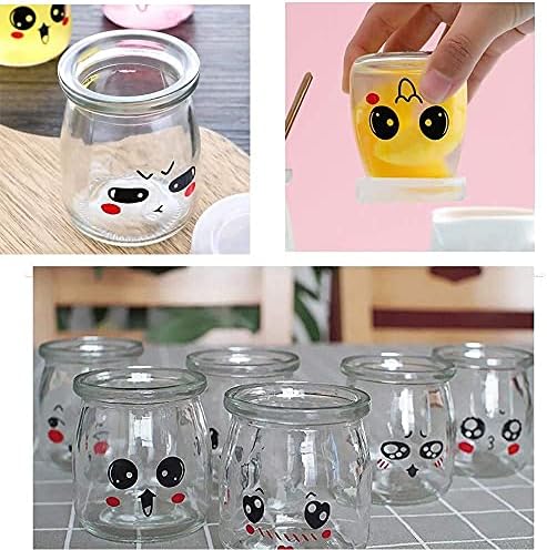 Pot de Yaourt en Verre 100ml avec Couvercle Hermétique, Petit Pot en Verre pour Multicuiseur