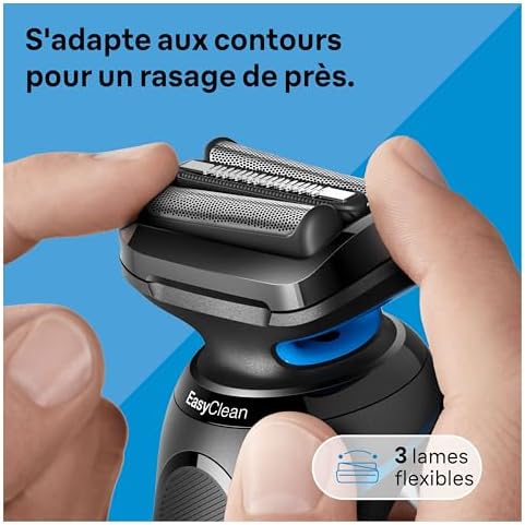 Braun Rasoir Électrique Homme Series 5 51-B1000s, Étanche, Sans Fil, 3 Lames Flexibles