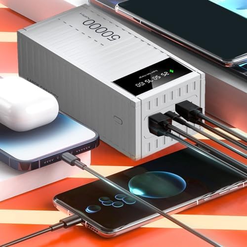 Batterie Externe 50000mAh, Charge Rapide 66W, Affichage LED, Noir