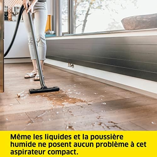 Kärcher Aspirateur Eau et Poussières WD 2 Plus, 1000 W, Cuve PVC 12L, Jaune