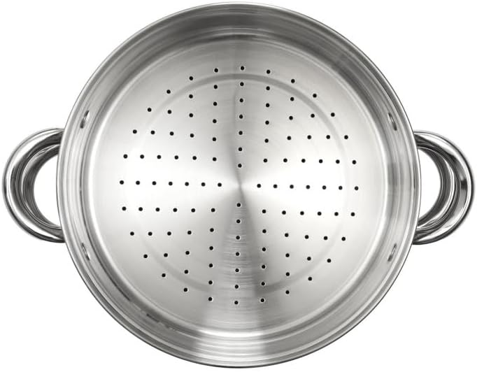 Couscoussier Induction 8L en Inox, Argent, Dimensions 33,5x24,5x25,5 cm