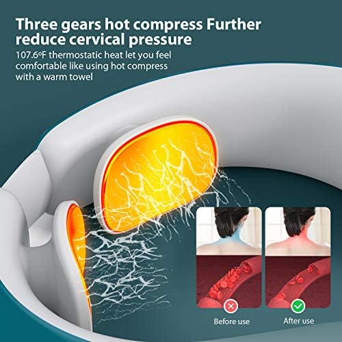 Masseur Cervical Portable avec Fonction Chauffante, 6 Modes et 18 Intensités