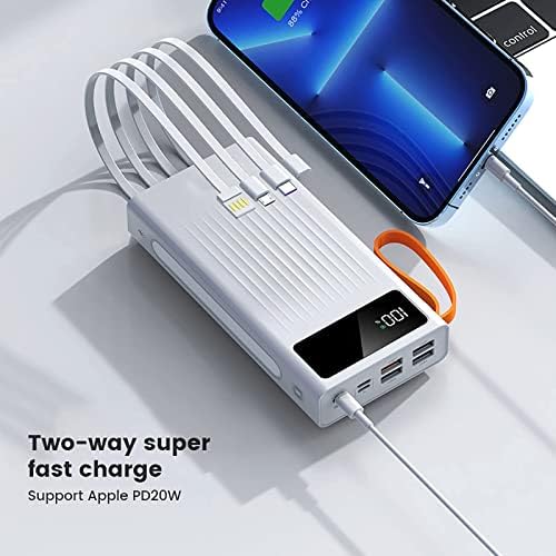 Banque d’Alimentation Portable 66W Batterie Externe 50000mAh, Blanc