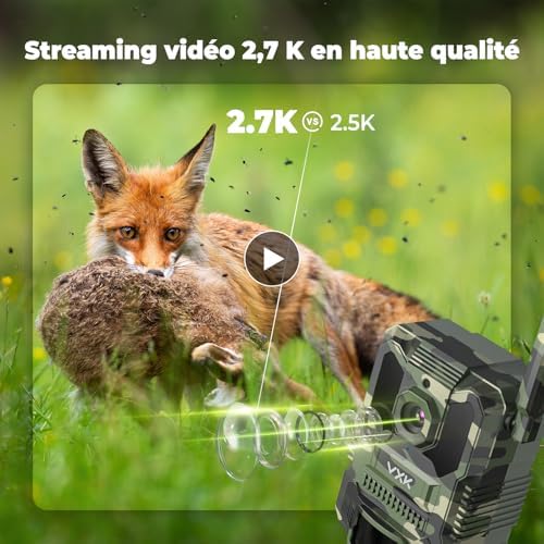 Caméra de Chasse Solaire 4G LTE, Vision Nocturne Infrarouge, 8000mAh