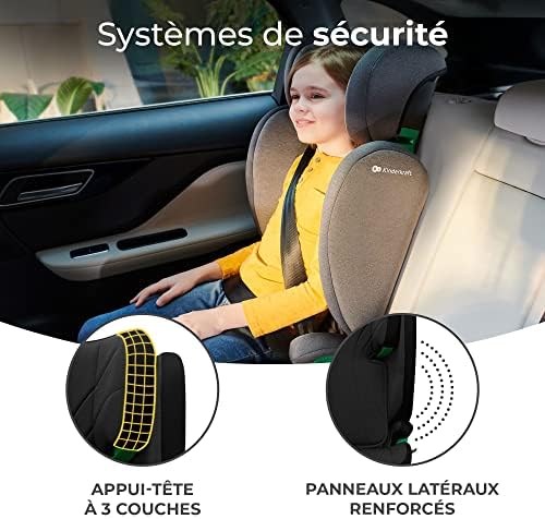 Kinderkraft Siège Auto Isofix Junior Fix i-Size, Groupe 2/3, Noir