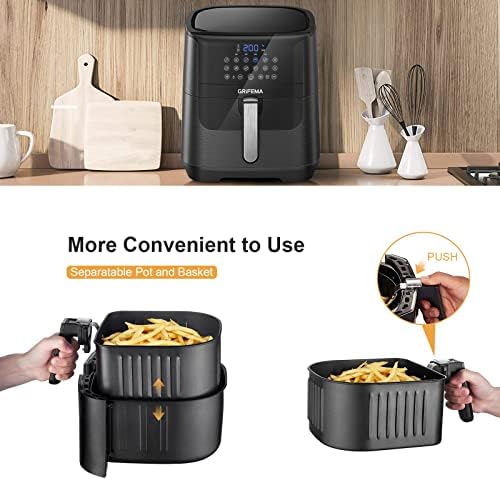 Friteuse à Air 6,5L avec Écran Tactile LED et 12 Programmes de Cuisson