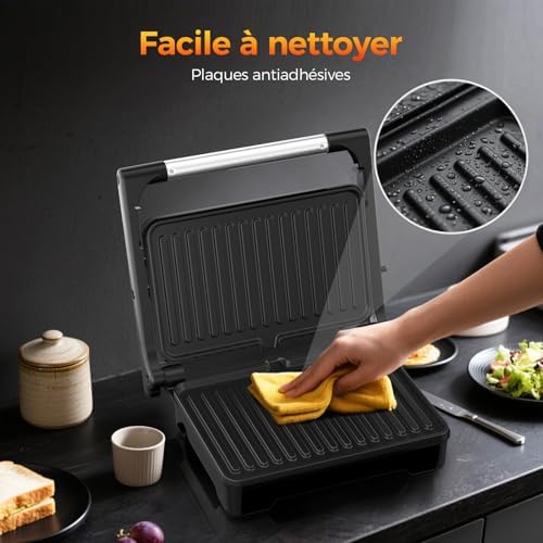 YASHE Appareil à Croque-Monsieur, Modèle ABC183, Plaques XXL Antiadhésives, 1500W