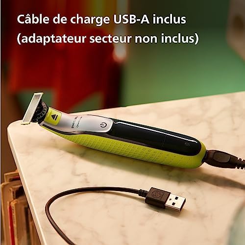 Philips Rasoir Électrique Homme OneBlade 360, Modèle QP2734/30, Lames 360, Sabot Réglable 5 en 1