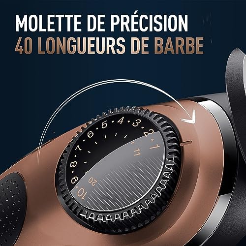 King C. Gillette Tondeuse à Barbe Électrique PRO, Molette de Précision, 40 Réglages, 80 min Autonomie